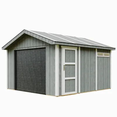 Image de Garage QUALITÉ PREMIUM 13 m²- L378xl412 cm - Timbela M990B-CAVERN STEEL