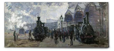 Produktbild von Giallobus - Londoner Bahnhof - Claude Monet - 140L x 60B cm - Bild - Leinwand mit Standardrahmen
