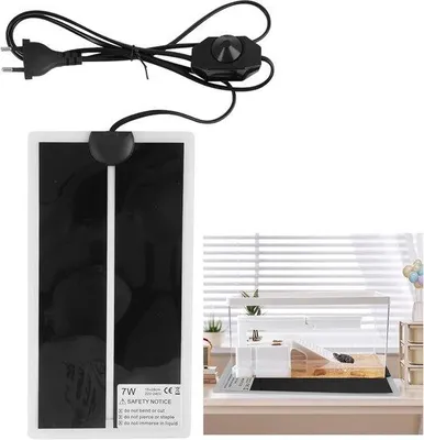 Immagine prodotto di Riscaldatore per terrario - Regolatore di temperatura per rettili - Per rendere felici gli animali - Regolabile - 15 x 28 cm - Nero