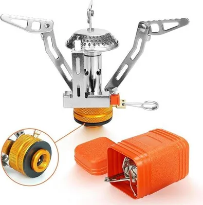 Immagine prodotto di Fornello da campeggio antivento da 3000 W - Fornello portatile a gas per escursioni e gite in campeggio