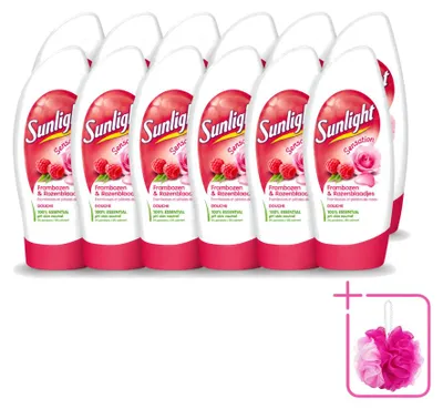 Productafbeelding van 12 x Sunlight douchegel - pH-neutraal - rozen en frambozen - 250 ml - voordelijnverpakking - 12 stuks