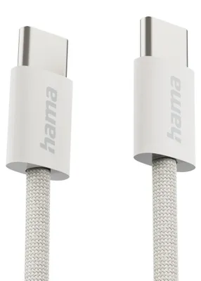 Produktbild von Hama Fabric, 1 m, USB C, USB C, USB 2.0, 0,48 Gbit/s, Beige