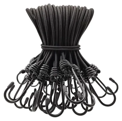 Produktbild von Spanngummis mit Haken 50 Stück 20 cm Schwarz
