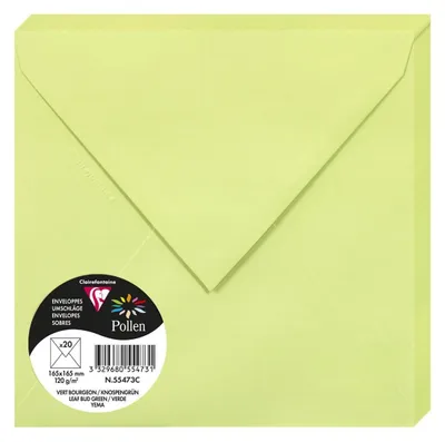 Produktbild von Pollen by Clairefontaine Briefumschlag 165 mm knospengrün 20 Briefumschläge