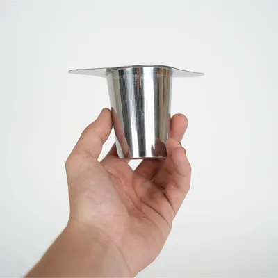 Produktbild von Edelstahl Teesieb, 2er Set wiederverwendbare Teefilter mit Griff und Abtropfschale