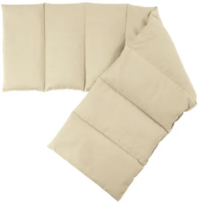 Produktbild von Leinsamenkissen XXL 8-Kammer, 75x20cm - Bio Stoff natur - Wärmekissen Körnerkissen