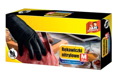 Produktbild von Nitrilhandschuhe schwarz Größe M 50 Stück Jan Niezbędny