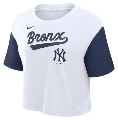 Immagine prodotto di Maglietta da uomo Nike MLB Script Crop Tee, New York Yankees, bianca - Taglia S