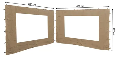 Zdjęcie produktu dla Ścianka boczna do namiotu imprezowego 3x3 - 2 części - Piaskowa - 300 x 197 cm