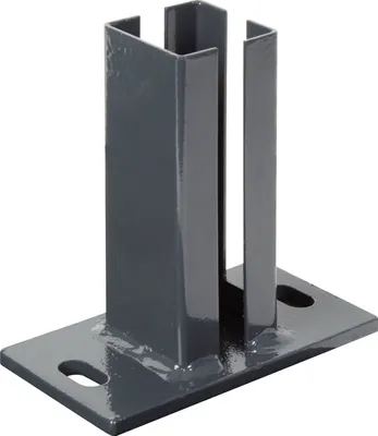 Produktbild von Alberts  Pfostenhalter für Eckpfosten für Doppelstabmatten, Platte 150 x 80 mm, Aufnahme 55 x 55 mm, für Pfosten 60 x 60 mm, anthrazit