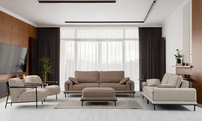 Produktbild von Stilvolle Wohnzimmer Garnitur Designer Poslter Sofas Einsitzer Hocker