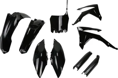 Produktbild von Verkleidungskit UFO PLAST 9-teilig Verkleidungssatz Kunststoff mit Gabelschutz für Honda CRF R 250 / 450 ccm Bj. 2013 - 2017, Farbe:schwarz