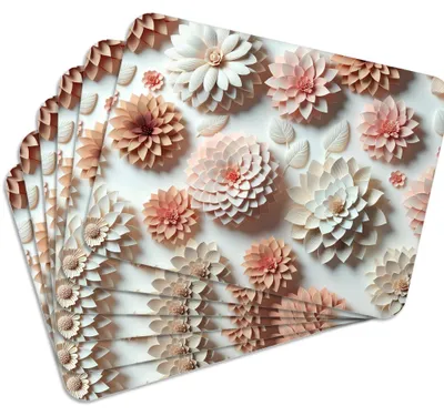 Produktbild von MG Design Set aus 6 Kork-Platzsets - Blossoms 1 - 30 x 40 cm - hitzebeständig & abwischbar, mit Korkrückseite