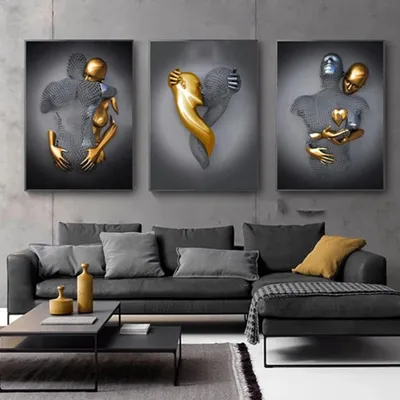 Immagine prodotto di Decorazione da parete in metallo 3D a forma di cuore e bacio
