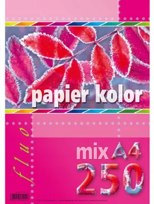 Produktbild von Kreska Papier A4 FLUO Mix 250 Blatt 5 Farben