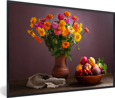 Produktbild von MuchoWow® Gerahmtes Poster Stillleben - Sommer - Farben 30x20 cm - Poster mit Schwarzem Bilderrahmen Wandposter Rahmen Foto Bilder - Kunstdruck - Bild-Poster