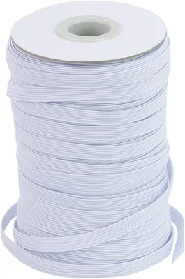 Imagen del producto de Banda elástica de 6 mm, 50 metros, color blanco, para costura