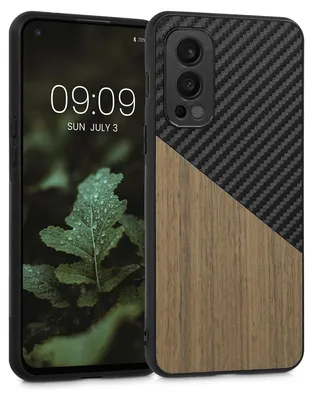 Produktbild von kwmobile Hülle kompatibel mit OnePlus Nord 2 5G - Handyhülle - Handy Schutzhülle - Smartphone Cover - Dunkelbraun Schwarz