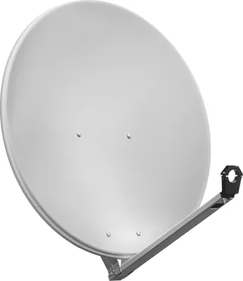 Produktbild von 80 cm Alu-Satellitenschüssel für Ein-/Mehrteilnehmer mit besonders stabilem Feedarm, der jedem Sturm trotzt