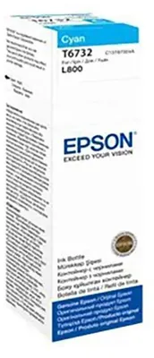 Obrázok produktu pre Epson T6732 Cyan ink bottle 70ml, Originál, Fotografická azúrová, Epson L800, Štandardná výťažnosť, Atramentová tlač, Indonézia