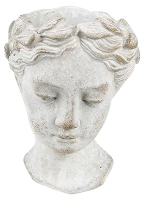 Immagine prodotto di Vaso da fiori Clayre & Eef Testa 11x17 cm Pietra grigia