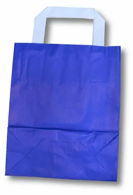 Produktbild von 250x Papiertragetaschen aus Kraftpapier 220+100x280mm blau