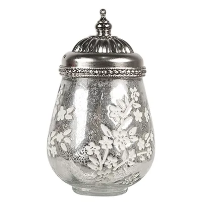 Produktbild von Clayre & Eef LED Laterne Ø 9x15 cm Silberfarbig Glas