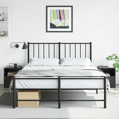 Image de vidaXL Tables de nuit 2 pcs. noir 34,5x39x44 cm acier