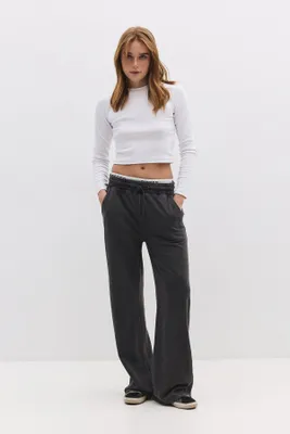 Produktbild von Weit geschnittene Jogginghose mit elastischem Bund, Anthracite, S