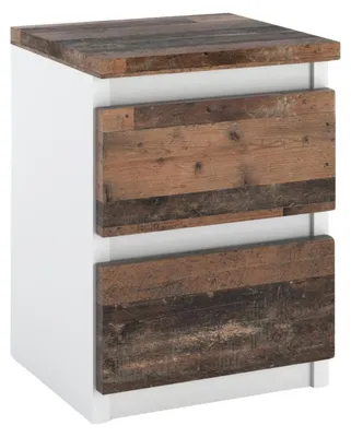 Produktbild von Nachttisch „HIT“ 2S 30 cm Mattweiß / Antik-Stil / Tischplatte im Antik-Stil
