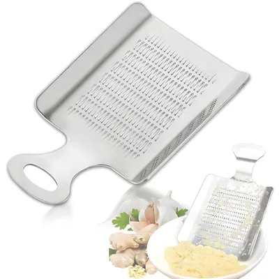 Edelstahl-Reibe für Ingwer und Knoblauch, silber