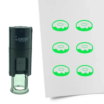 Produktbild von CombiCraft Selbstfärbender Stempel 'Donut' in der Farbe Grün, Ø10mm