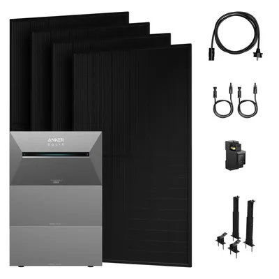 Produktbild von Anker SOLIX Solarbank 3 E2700 Pro mit 2x BP2700 Erweiterungsakku und 2000W Solarmodule, Smarter Zähler & 4x Fassaden/Flachdach Halterung, 0% VAT