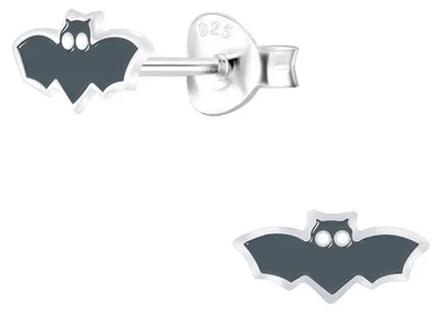 Produktbild von Fledermaus Ohrstecker: Halloween Kinder Ohrringe Silber 925