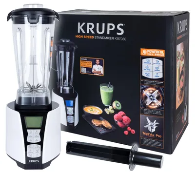 Produktbild von Krups High Speed Perfect Mix 9000, Tischplatten-Mixer, 2 l, Eis-Crusher, 1500 W, Schwarz, Edelstahl, Weiß