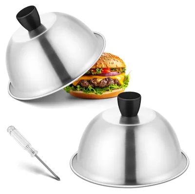 Burgerpresse aus Edelstahl, 2 Stück, 15,3 x 9,5 cm
