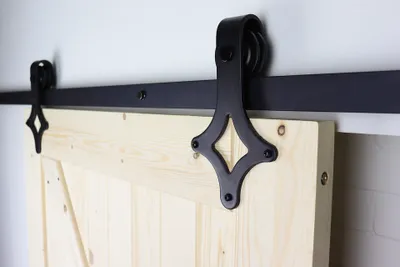 Immagine prodotto di Sistema di porte scorrevoli nere con binari - Modello Classic Completo 200 cm - per set