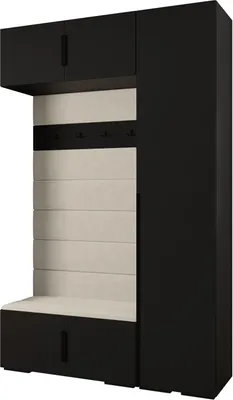 Produktbild von MEBLE KRYSPOL Inova 1 Möbelset Garderobe, 236,7x150x47cm - Schwarz, Manila 02, Schwarz