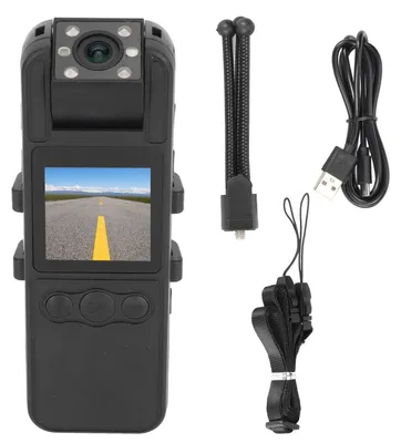 Produktbild von Rückclip-Videorecorder, 1,3-Zoll-Farbbildschirm, Typ C, 670 mAh, 1920 x 1080, 180 Grad drehbares Objektiv, Nachtsicht, HD-Infrarotkamera für Heimsport