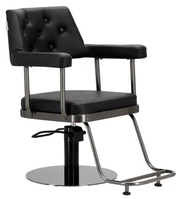 Obrázek produktu pro Hydraulické otočné kadeřnické křeslo Ezra do kadeřnického salonu, chromovaná opěrka nohou, kadeřnická židle