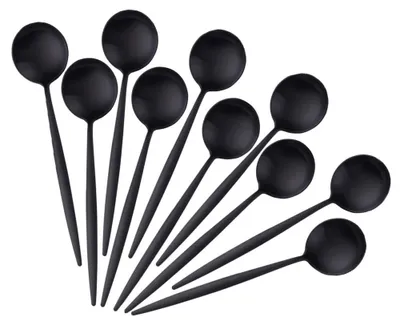 Immagine prodotto di Set di 10 pelapatate per espresso, 11,9 cm, acciaio inossidabile, finitura nera opaca