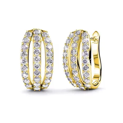 Produktbild von Paar Creolen Funkelnde Damen Creolen Ohrringe Hypoallergen Brautschmuck
