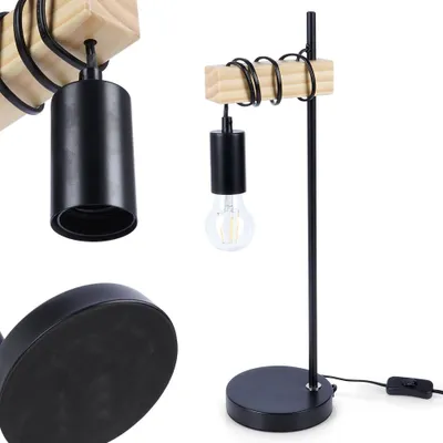 Zdjęcie produktu dla Lampka stołowa Lampka nocna Lampka do czytania Lampka biurowa czarna 51 cm