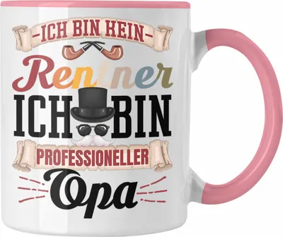 Produktbild von Trendation - Ruhestand  Opa Tasse Geschenk Rentner Geschenkidee Lustig Großvater Beste Opa Vatertag Rente (Rosa)