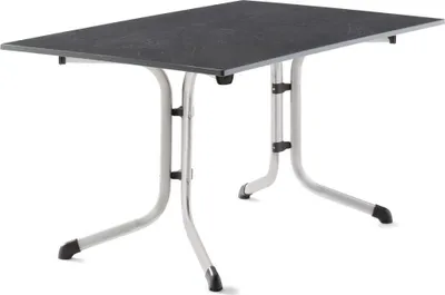 Image de Table pliante 140 x 90 cm, plateau Vivodur® anthracite, structure gris clair