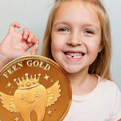 Productafbeelding van Tandfeemunten - Melktandendozen - Certificaten - Herinneringen voor tandwisseling kinderen - Symbool voor moed - Zonder