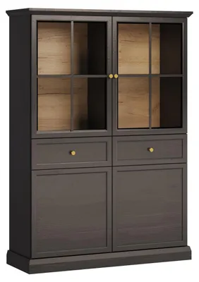 Produktbild von Buffetschrank Vitrinenschrank Küchenanrichte Glasvitrine 2 Schubladen