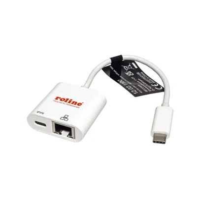 Obrázek produktu pro ROLINE Adaptér USB C(M) -> Gigabit Ethernet, PD 100W (12.02.1100)