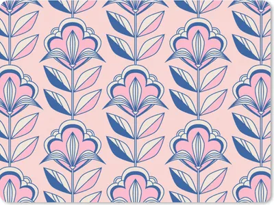 Produktbild von MuchoWow® Mauspad Mousepad Retro - Design - Blumen 40x30 cm - Mousepads - Maus Mat - Pad - Mausunterlage - Anti Rutsch