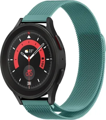 Produktbild von Strap-it Milanese Armband - Kompatibel mit Samsung Galaxy Watch 5 Pro Armband Edelstahl Armband mit Magnetverschluss - Ersatzarmband - Hochwertiges Material - für Samsung Galaxy Armband Grün